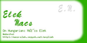 elek macs business card